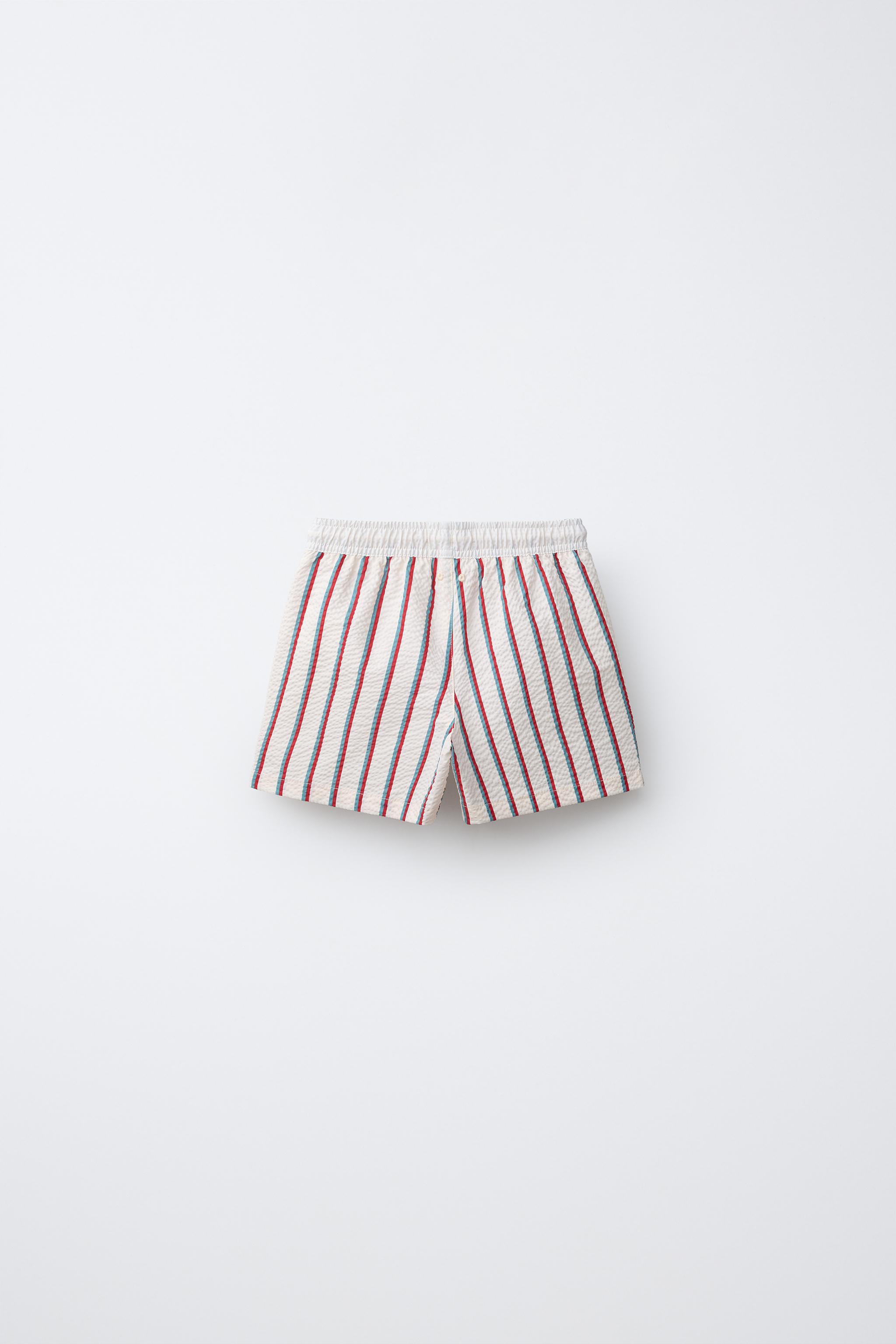 2-6 YEARS / TEXTURED STRIPED SWIM SHORTS